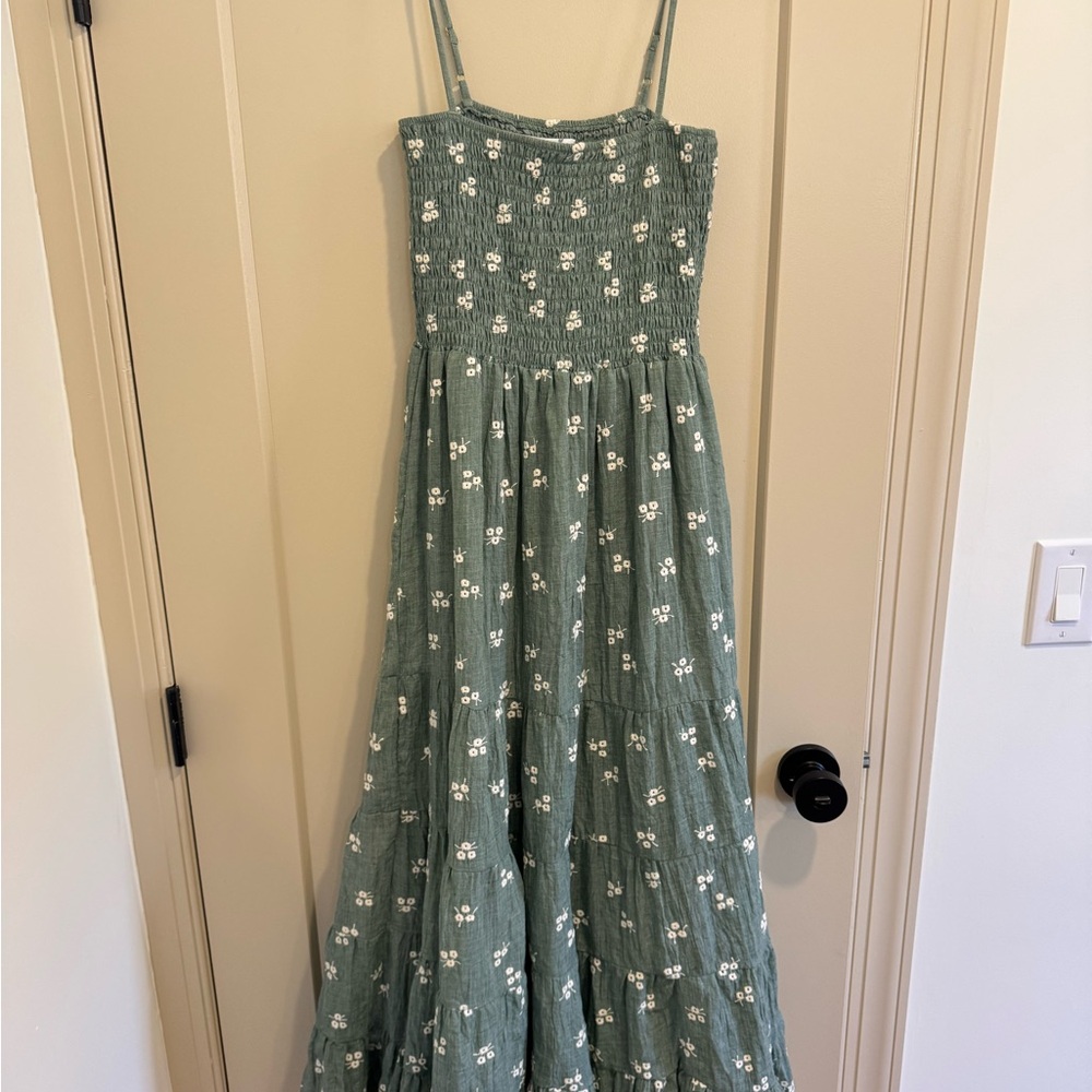 Altar'd State Green Floral Maxi Dress
